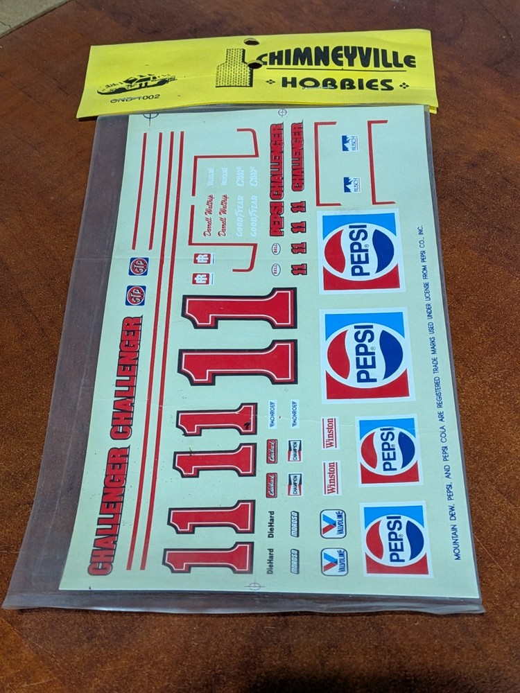 Chimney Hobbies – #CND-1002 – 1:24 Scale – Pepsi NASCAR Racing Decals – NOS