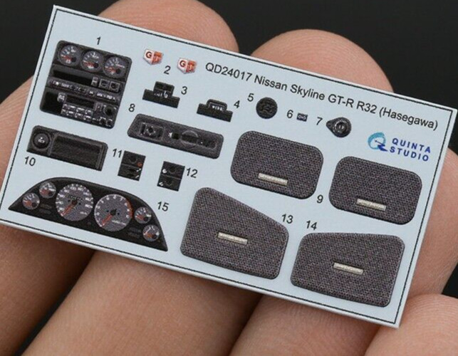 Quinta Studios 1/24 Nissan Skyline GT-R R32 3D Interior Colored Decal (Hasegawa)