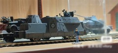 HO 1/87 World War II Armored Train bp-42 DRG Train Model Gun Movable Figure Toys