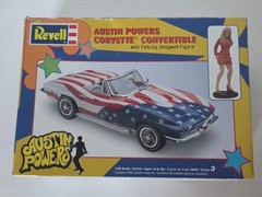 Revell Austin Powers Corvette Convertible 1:25 Model Partially Assembled