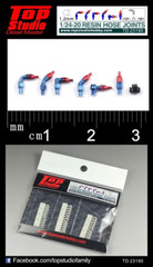 Top Studio 1/24-20 (1.2mm) resin hose joints Detail-up Item # TD23195