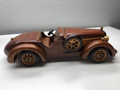 Classic Vintage Handcrafted Wooden Model Car 1933 Packard Twelve Luxury Vehicle