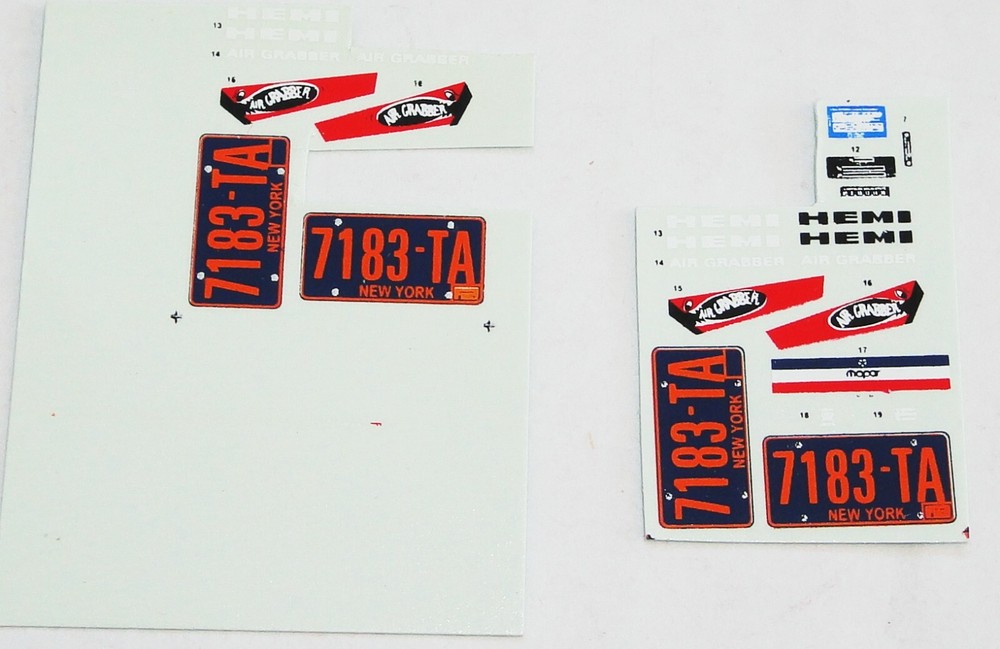 Lot The Last Detail Mopar Dodge Plymouth Air Grabber decals 1/25
