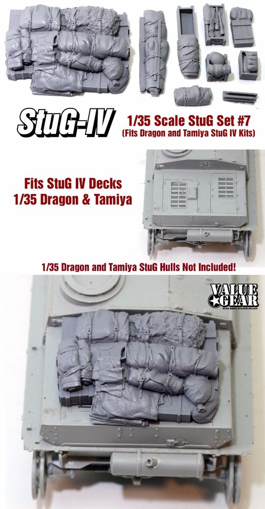 1/35 Scale StuG IV Deck Stowage Set #7 (8 Pieces) – Value Gear Resin