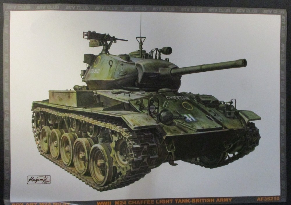 AFV Club 1/35th Scale British M24 Chaffee – Box Art from Kit No. AF35210