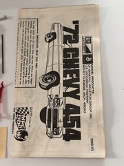 Rare! MPC ‘72 Chevy 454 1/25th Scale Model Kit No 1-7203-250 Open Box Bag Sealed