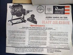 Revell 1961 Chrysler Slant Six Motorized Engine 1/4 Model Kit H-1553 *Incomplete