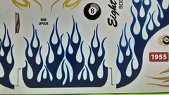 AMT 55 1955 Chevy Bel Air 1/25 Waterslide Decal Sheet 8 Ball Blue Flames Custom