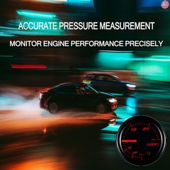 YONEDA Turbo Boost Gauge Kit Vacuum 30 PSI Tinted 7 Color – Includes Mechanical
