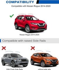 Wonderdriver Roof Rack Cross Bars Nissan Rogue 2014-2020