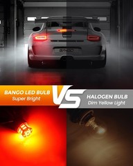 BANGO 1157 LED Bulb Red Brake Tail Light, 2057 2357 7528 BAY15D Super Bright for