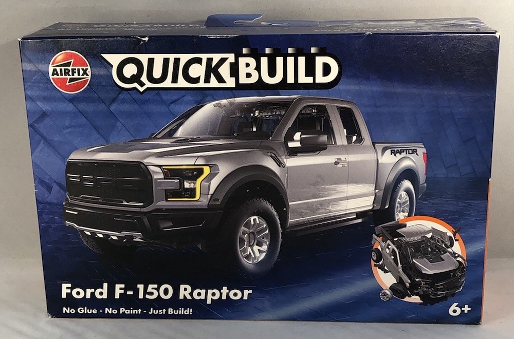 FORD RAPTOR Model Airfix QUICK BUILD Snap On Kit J6053 Gray F150 Pickup Truck