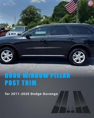 Door Window Trim for Dodge Durango 2011-2020, Glossy Black Window Pillar Post