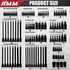 107PCS Allen and Torx Bit Socket Set, 1/4″, 3/8″ and 1/2″ Drive,Extra Long Torx/