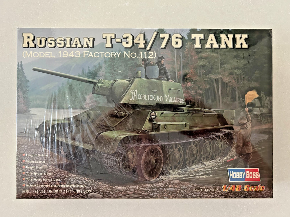 Hobby Boss Model Kit, Mint condition, Russian T-34/76 Tank No. 84808