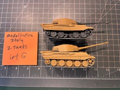 MODELLISTICA Italy Minitanks TWO WWII PAINTED TAN TANKS – Approx 4″ Long LOT G
