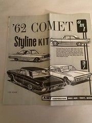 Vintage Annual AMT 1962 Mercury Comet Model Kit Instructions Sheet