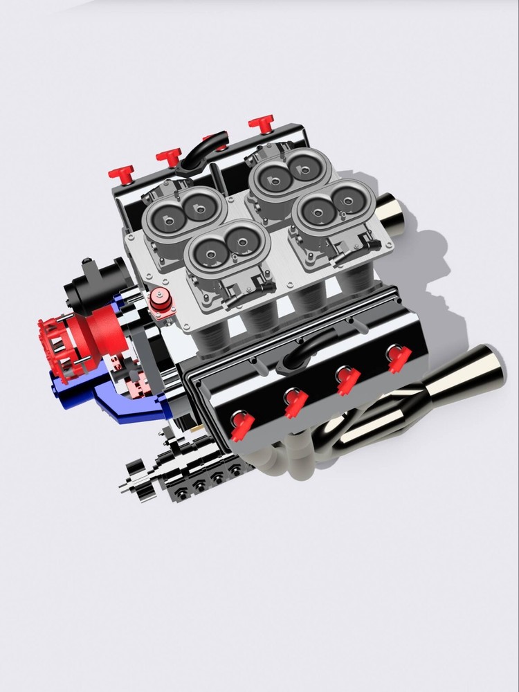 1/24 1/25 3D Resin Pro Stock Hemi Engine /W Transmisison Scale Model Kit parts