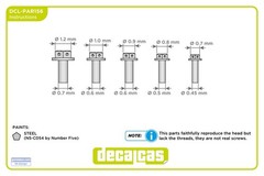 Decalcas Detail-Up Hex Flange Bolts Drilled for Safety Wire 5 Sizes # DCL-PAR156