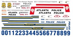 Atlanta – Indianapolis – Memphis Police 1/25th – 1/24th Scale Waterslide Decals