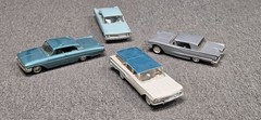 Lot Of 4 VTG Model Cars Promo Screw Bottom Thunderbird 60 Chevy wagon Mercury