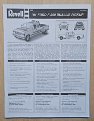 18-4376 REVELL 1:24 Scale 1991 FORD F-350 DUALLIE PICKUP Plastic Model Kit