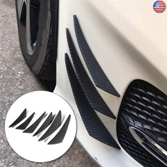 EVGATSAUTO Bumper Canard, 6pcs Carbon Fiber Texture Car Bumper Fin Canard
