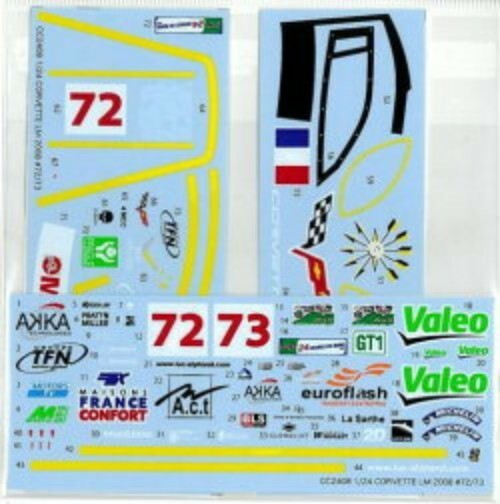 STUDIO27 1/24 CORVETTE C6R #72/73 LM2008 SDCC2408 Spare Decal