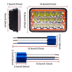 Ourbest 4X6 Inch Led Lights H4656 H4666 High/Low/Halo Ring Sealed Beam Lamp 6X4