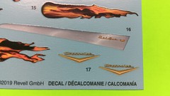 57 1957 Chevy Bel Air 1/25 Waterslide Decal Sheet Panel Trim Gold Emblems Flames