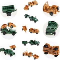 DIY 1:72 Scale Willys Jeep Model Kit – 2 Jeep Models & 20 Soldiers Included