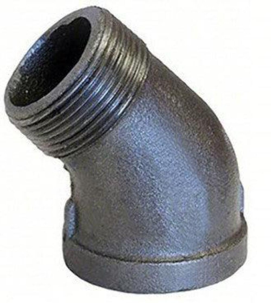45° BLACK MALLEABLE IRON EQUAL STREET ELBOW, UL/FM Listed