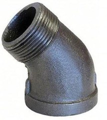 45° BLACK MALLEABLE IRON EQUAL STREET ELBOW, UL/FM Listed