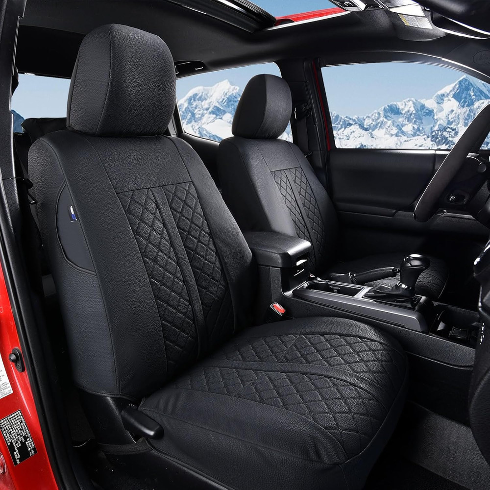2 Front Tacoma Seat Covers Leather Car Seat Covers Waterproof Truck Seat Cushion