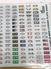 Gofer Racing 1/24 License Plate Waterslide Decals 11001-R