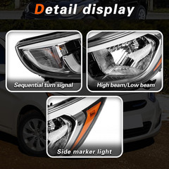 Headlights Assembly Replaces 921011R710 921021R710 Compatible with 2015 2016 201