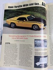 Vintage Scale Auto Enthusiast Magazine #53 February 1988 Plymouth AAR ‘Cuda