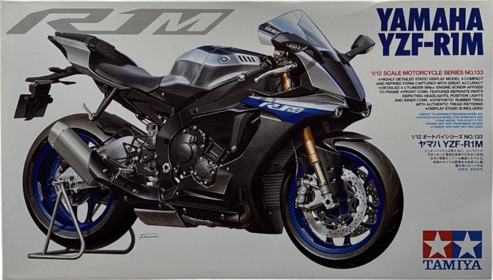 Tamiya 1/12 Scale Yamaha YZF-R1M Motorcycle Plastic Model Kit 14133