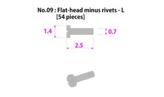 MFH Model Factory Hiro Flat-head minus rivets-L 54pcs No.09 P1016 from Japan F/S