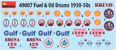Miniart 1/48 Scale Fuel and Oil Drums 1930s-1950s Plastic Model MA49007