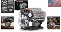 Realistic DIY V8 Engine Model Kit – 535 Pcs STEM Building Experience for Adults