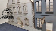 1/35 European Urban Street Scenes Diorama DIY Wooden Assembly Model Upgrade Kit