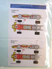 Decalpool 1/12 Lotus 49B Ford F1 Gold Leaf Decal Sheet DP124 for Tamiya kit