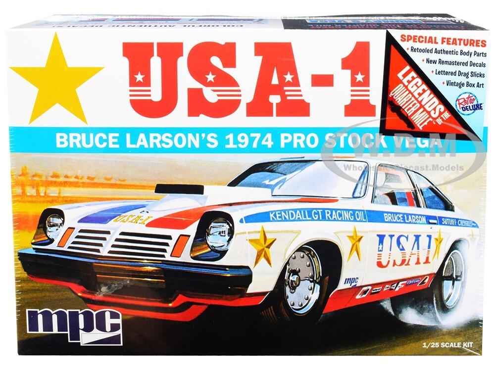 SKILL 2 MODEL KIT 1974 CHEVROLET VEGA PRO STOCK “USA-1” 1/25 SCALE MPC MPC828