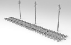 Heavy&Lanmo NM3503 1/35 Railway Track, European Gauge-480mm w/Utility Poles