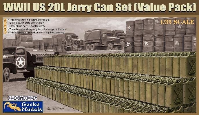 Gecko Models 1/35 US WWII 20L Jerry Can Set [Value Pack] 35GM0036′