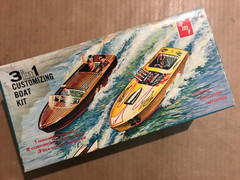vintage AMT 159 Customizing Boat Kit Box and parts