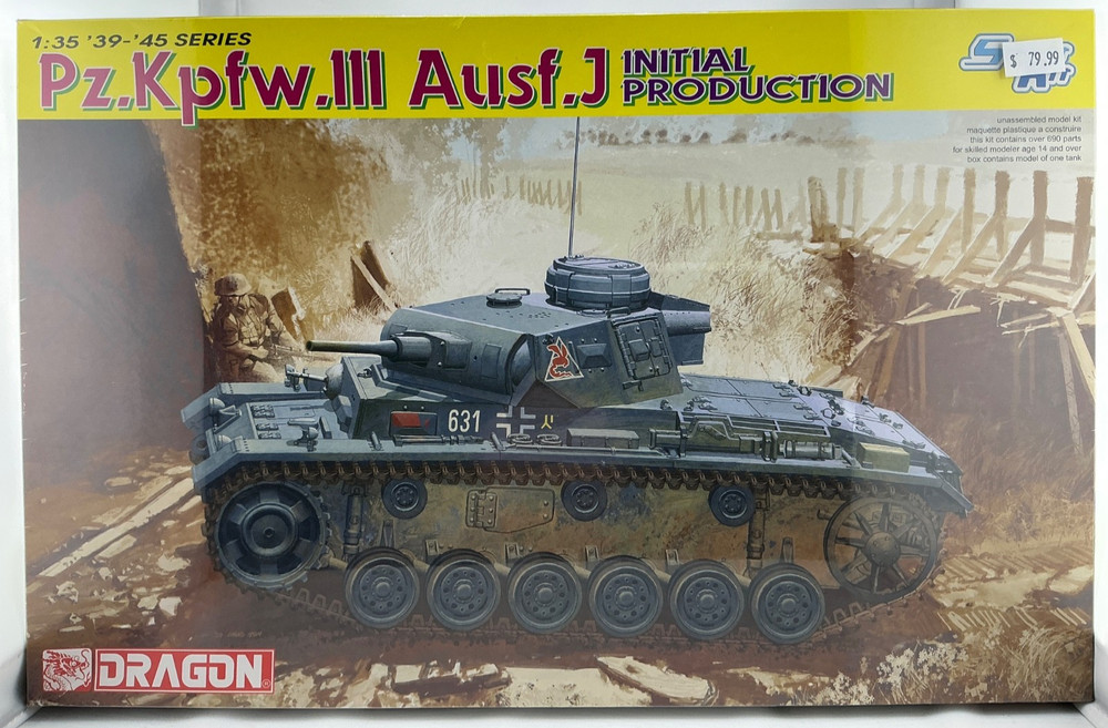 DRAGON MODEL 6463 Pz.Kpfw.III Ausf.J INITIAL PRODUCTION SMART KIT w/Photo-Etched