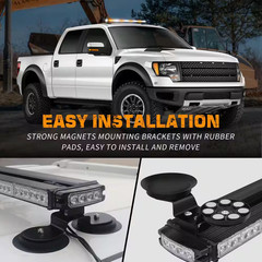 37 In. 104-LED Emergency Strobe Light Bar Magnetic-Mount Flashing Warning Roof L