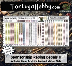 Sponsorship Racing Decals III – Waterslide – Various Scales